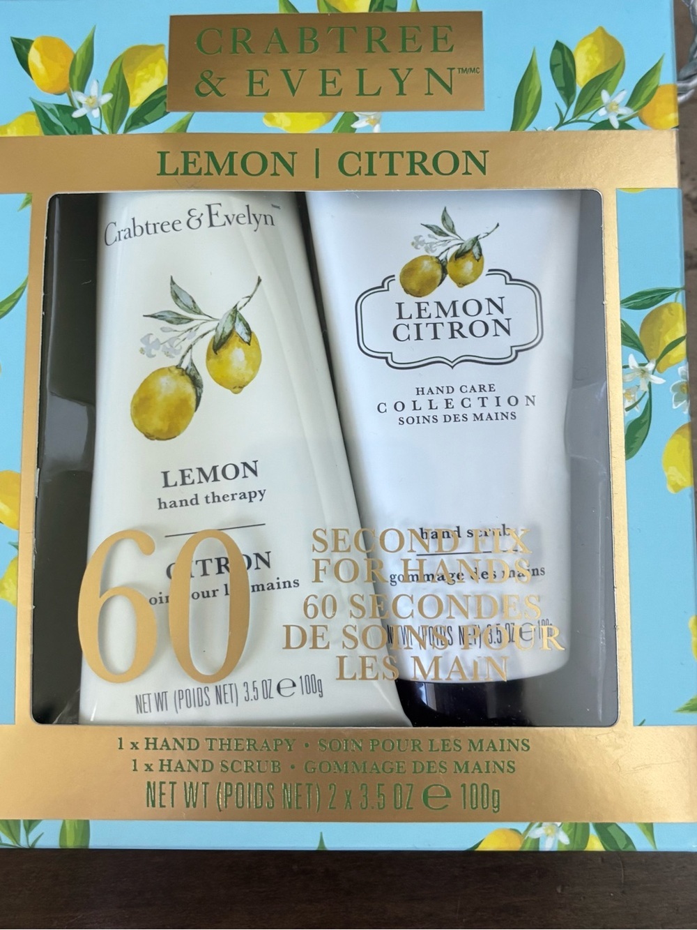 Crabtree & Evelyn Lemon Hand Care Duo - Blue & Yellow Packaging